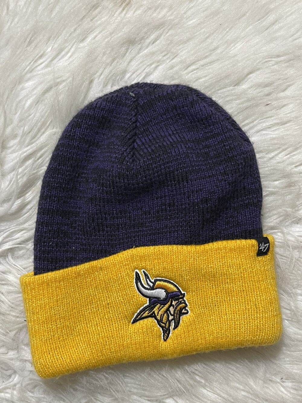 NFL Minnesota Viking Purple Knit Beanie Cap Unisex OSFM y2k